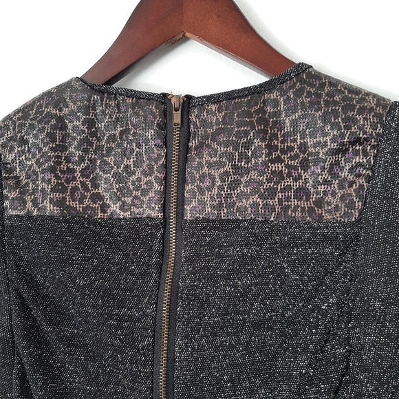 Shimmery Sparkling Sexy Zip Up Black Dress - Picture 6 of 7